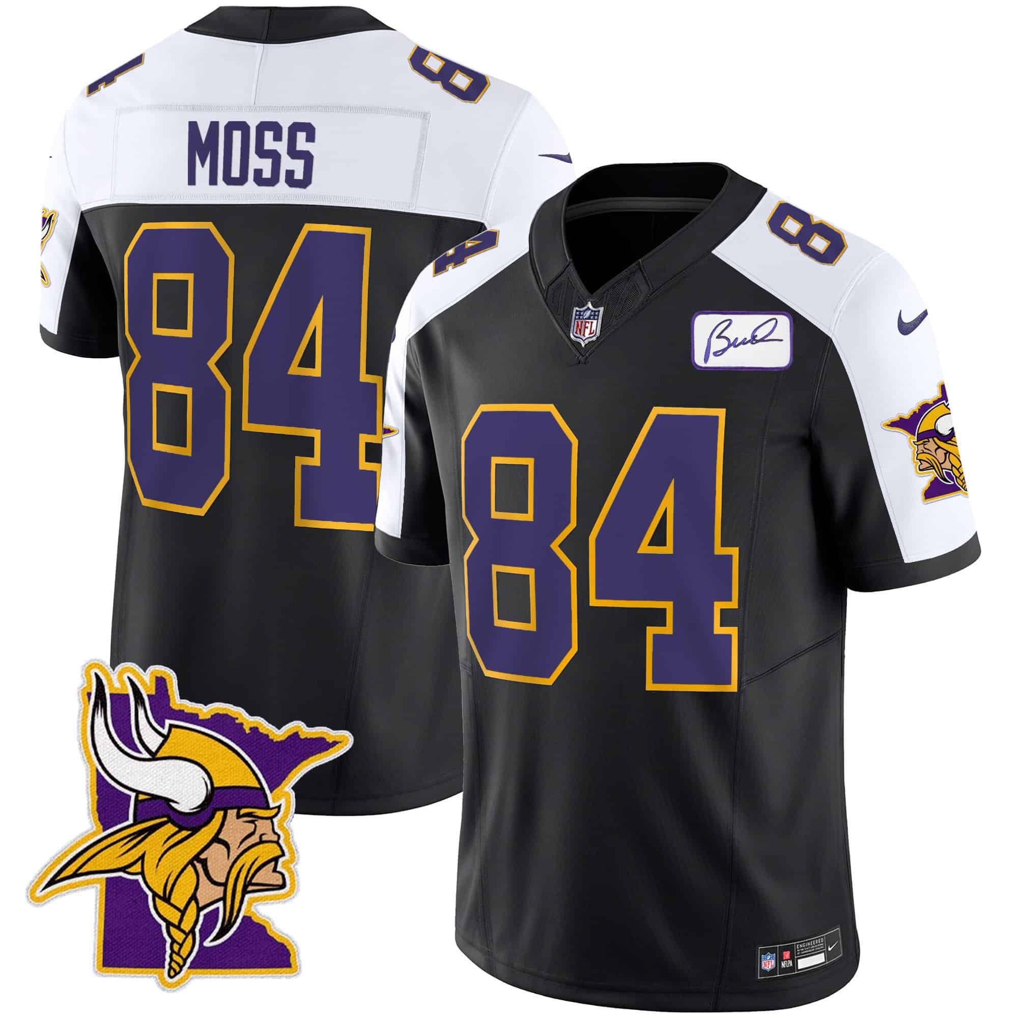Men Minnesota Vikings #84 Moss Black 2024 Nike Patch Classic Limited NFL Jersey->indianapolis colts->NFL Jersey